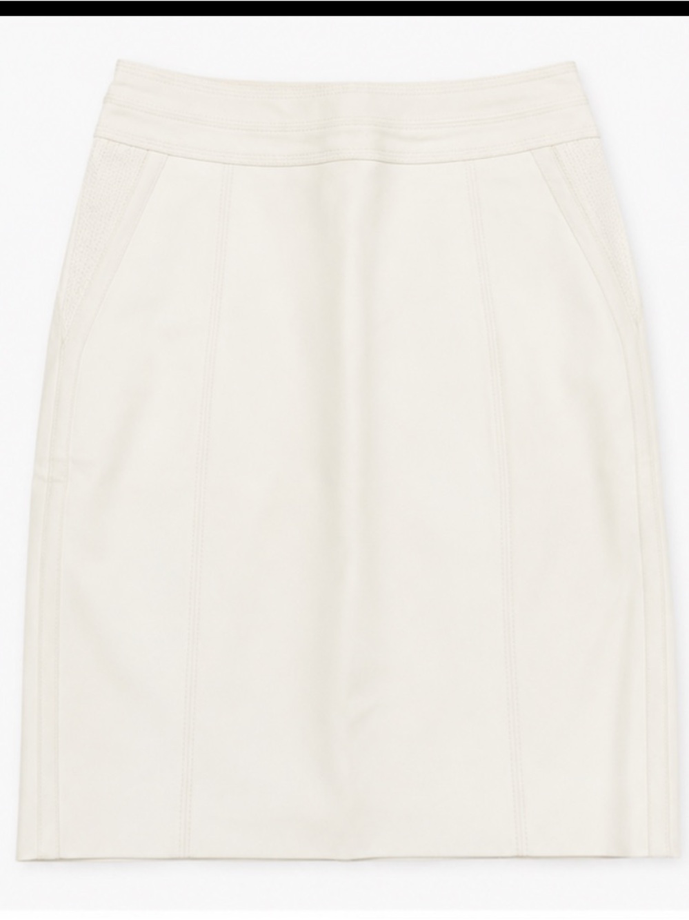 WHBM Perfect Form Cream Straight Pencil Skirt